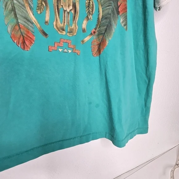 Vintage Native Turquoise T-shirt Short Sleeve Made in USA Men's Size Large - Picture 5 of 10